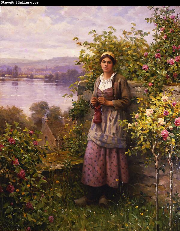 Daniel Ridgeway Knight Julia - Corner of the Garden